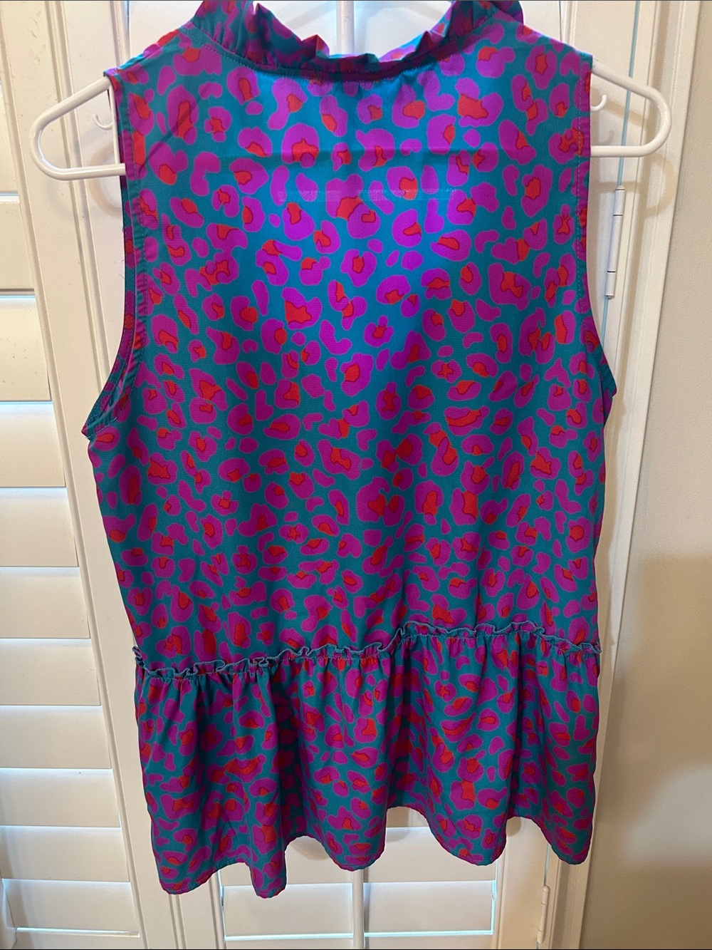 Sleeveless Ruffle V-Neck blouse - Picture 7 of 8